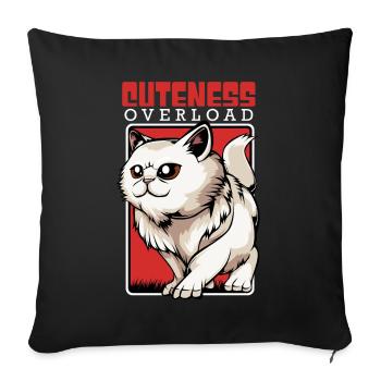 Niedliche Perserkatze - Cuteness Overload - Kawaii - Sofakissenbezug 45 x 45 cm - Schwarz - Vorne