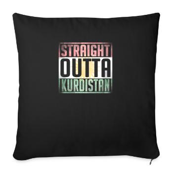 Straight Outta Kurdistan, Kurdish Flag, Kurdistan - Sofa pillowcase 17,3'' x 17,3'' (45 x 45 cm) - black - Front
