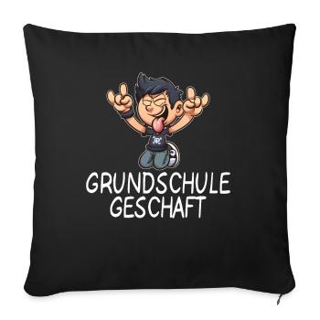 Primary School Done - Sofa pillowcase 17,3'' x 17,3'' (45 x 45 cm) - black - Front