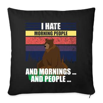 I hate people - Sofa pillowcase 17,3'' x 17,3'' (45 x 45 cm) - black - Front