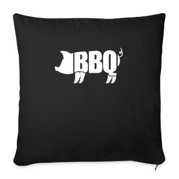 Barbecue Barbecue Barbecue Griller Cadeau - Housse de coussin décorative 45 x 45 cm - noir - Devant