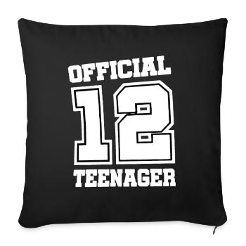Official 12 teenage 12 birthday gift idea - Sofa pillowcase 17,3'' x 17,3'' (45 x 45 cm) - black - Front