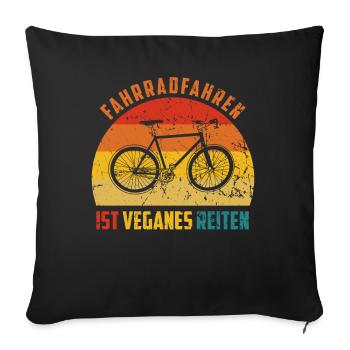 Bicycle funny saying cyclist - Sofa pillowcase 17,3'' x 17,3'' (45 x 45 cm) - black - Front