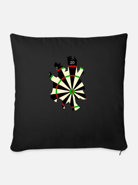 Dartscheibe - Sofakissenbezug 45 x 45 cm - Schwarz