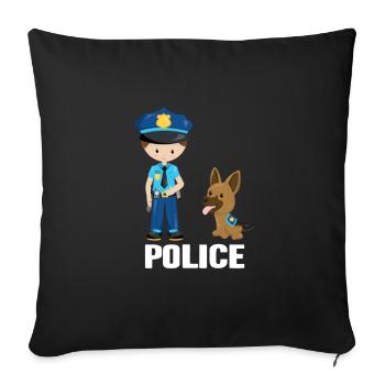 police - Housse de coussin décorative 45 x 45 cm - noir - Devant