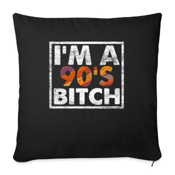 90s birthday - Sofa pillowcase 17,3'' x 17,3'' (45 x 45 cm) - black - Front
