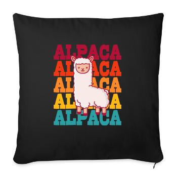 Alpaca Guanaco Llama Vicuna Breeder Alpaca - Sofa pillowcase 17,3'' x 17,3'' (45 x 45 cm) - black - Front