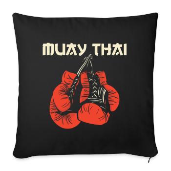 Muay thai - Sofa pillowcase 17,3'' x 17,3'' (45 x 45 cm) - black - Front