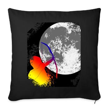 Bogenschießen - Mond Schuß - Sofakissenbezug 45 x 45 cm - Schwarz - Vorne