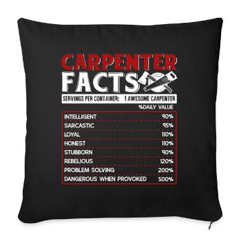 Carpenter Carpenter Facts - Sofa pillowcase 17,3'' x 17,3'' (45 x 45 cm) - black - Front