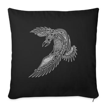 Celtic Raven Symbol Viking Minimal Tribal - Sofa pillowcase 17,3'' x 17,3'' (45 x 45 cm) - black - Front