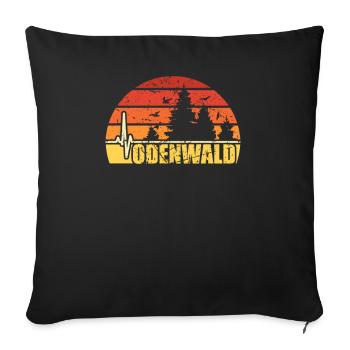 Odenwald wandern Geschenk Herzschlag Odenwald - Sofakissenbezug 45 x 45 cm - Schwarz - Vorne