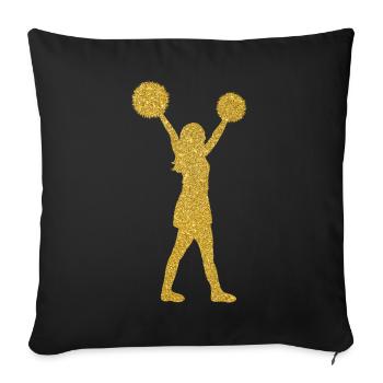 Cheerleading cheerleader danse cadeau femmes - Housse de coussin décorative 45 x 45 cm - noir - Devant