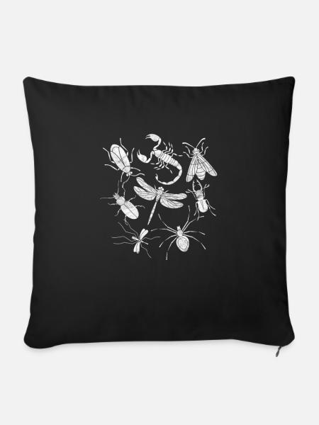 Insekten - Sofakissenbezug 45 x 45 cm - Schwarz