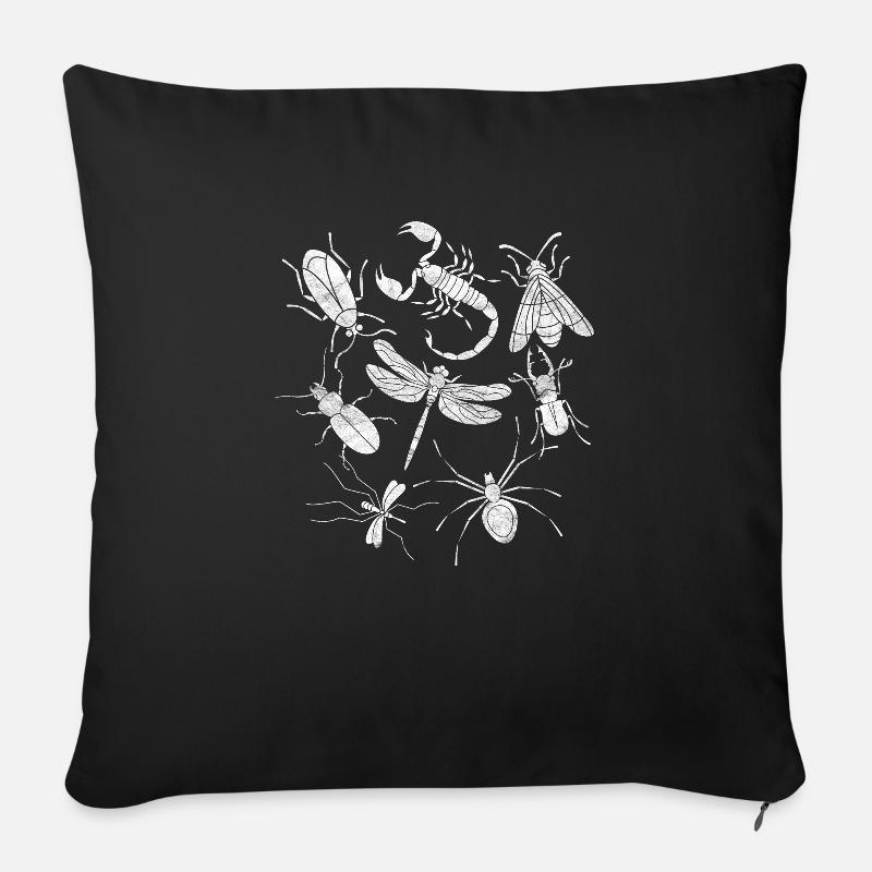 Insekten - Sofakissenbezug 45 x 45 cm - Schwarz