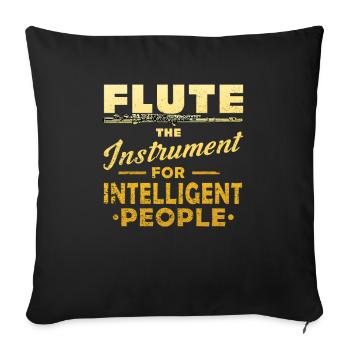 Flute musical instrument flute player - Sofa pillowcase 17,3'' x 17,3'' (45 x 45 cm) - black - Front