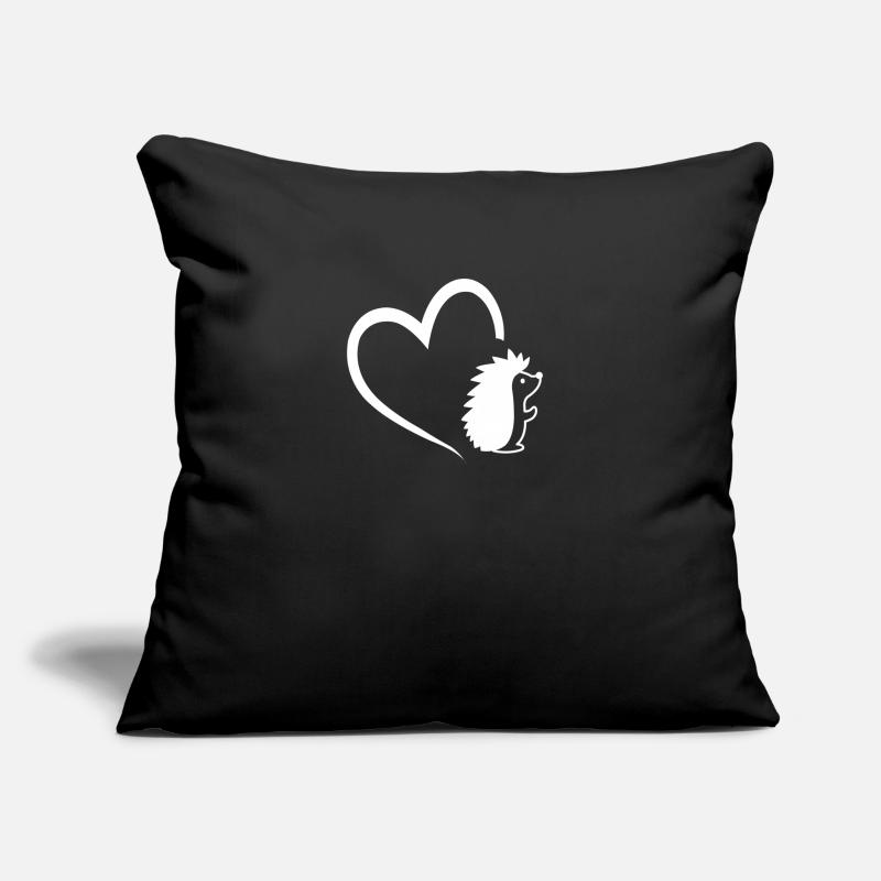 Hérisson avec un amour de hérisson de conception de coeur Housse de coussin décorative 45 x 45 cm