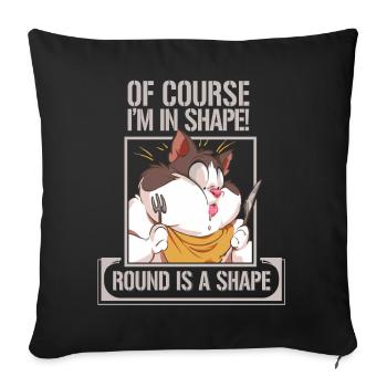 Fat cat meme jokes chubby weird - Sofa pillowcase 17,3'' x 17,3'' (45 x 45 cm) - black - Front