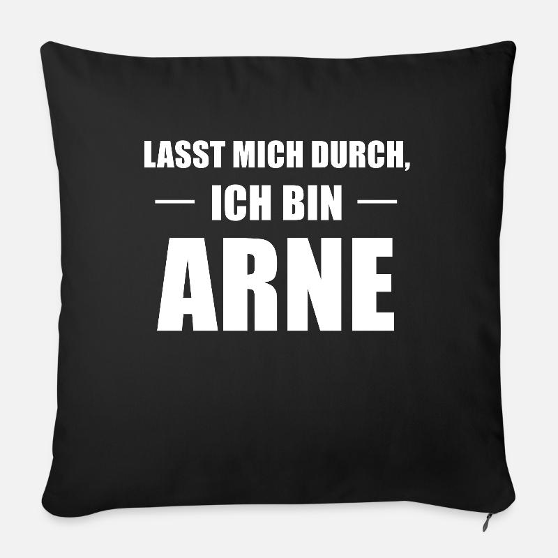 Arne Name Spruch Geschenk - Sofakissenbezug 45 x 45 cm - Schwarz