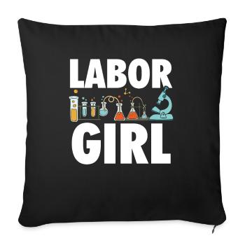 Labor Girl Chemistry Student Laboratory Assistant - Sofa pillowcase 17,3'' x 17,3'' (45 x 45 cm) - black - Front