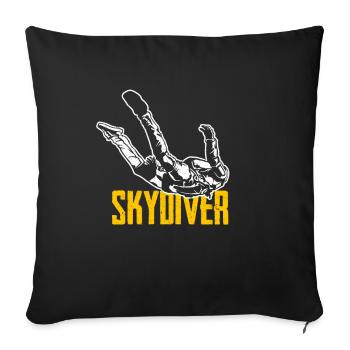 Skydiver gift for skydiver athletes - Sofa pillowcase 17,3'' x 17,3'' (45 x 45 cm) - black - Front
