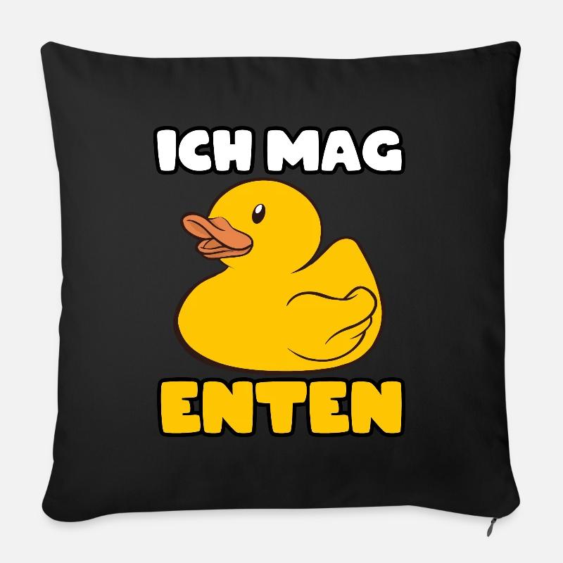 Ente Gelb Enten - Sofakissenbezug 45 x 45 cm - Schwarz