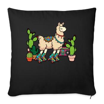 Llama Disco Roller Cactus - Sofa pillowcase 17,3'' x 17,3'' (45 x 45 cm) - black - Front