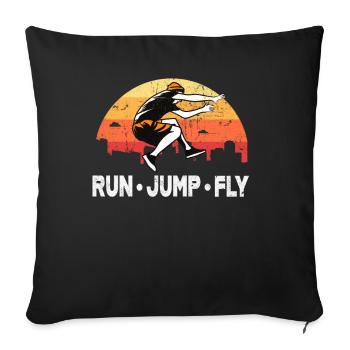 Parkour Run Jump Fly - Sofakissenbezug 45 x 45 cm - Schwarz - Vorne