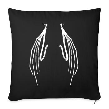 Occultisme occultisme ailes de chauve-souris ailes d'ange - Housse de coussin décorative 45 x 45 cm - noir - Devant