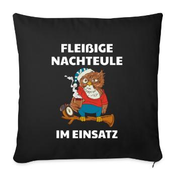 Fleißige Nachteule Krankenpflege Geschenk - Sofakissenbezug 45 x 45 cm - Schwarz - Vorne