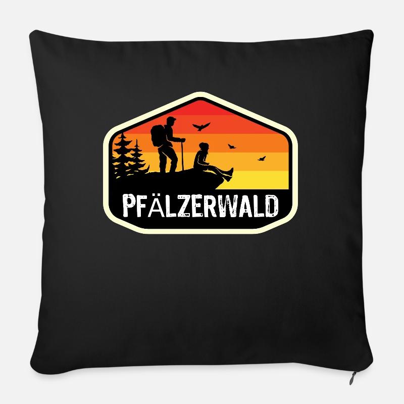 Pfälzerwald Wandern Wanderurlaub lustiges Geschenk - Sofakissenbezug 45 x 45 cm - Schwarz