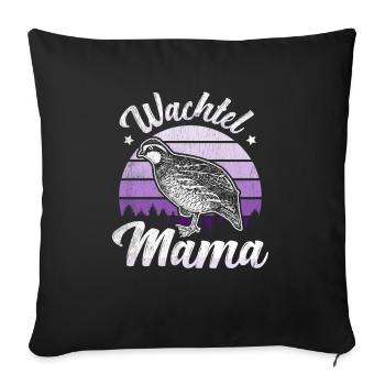 Wachtel Wachtelzüchter Geschenk - Sofakissenbezug 45 x 45 cm - Schwarz - Vorne