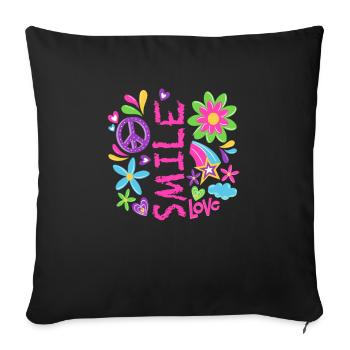 Conception de signe de paix cool - Housse de coussin décorative 45 x 45 cm - noir - Devant