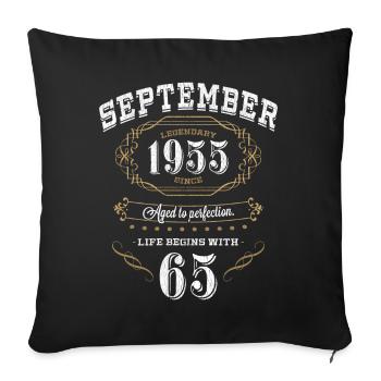 65 Birthday Aged To Perfection 1955 Gift - Sofa pillowcase 17,3'' x 17,3'' (45 x 45 cm) - black - Front