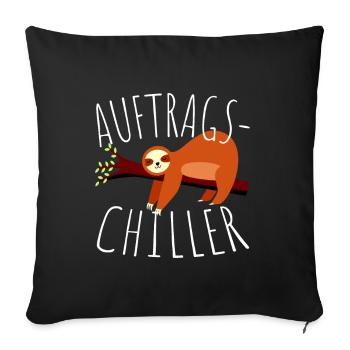 Commande paresseux cadeau commande Chiller - Housse de coussin décorative 45 x 45 cm - noir - Devant