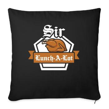 Sir Lunch a Lot Schlemmer Feinschmecker saying - Sofa pillowcase 17,3'' x 17,3'' (45 x 45 cm) - black - Front