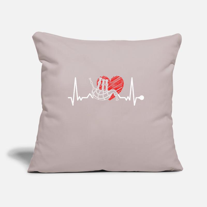 Cornemuse Heartbeat Pulse EKG Sac de cornemuse Housse de coussin décorative 45 x 45 cm
