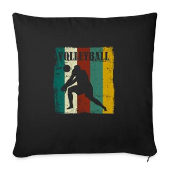 Volleyball t-shirt volleyball player gift - Sofa pillowcase 17,3'' x 17,3'' (45 x 45 cm) - black - Front