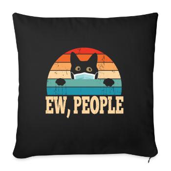 Ew People Katzenliebhaber - Sofakissenbezug 45 x 45 cm - Schwarz - Vorne