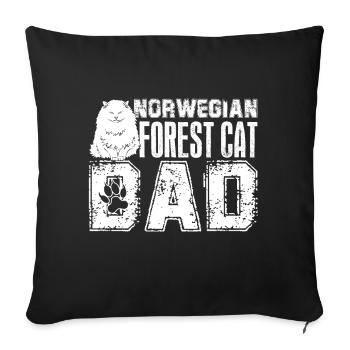 Chat des Forêts Norvégiennes Chat des Forêts Norvégiennes Papa - Housse de coussin décorative 45 x 45 cm - noir - Devant