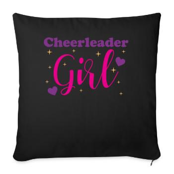 Cheerleading Cheerleader Fille Cadeau Femmes - Housse de coussin décorative 45 x 45 cm - noir - Devant