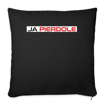 Oui Pierdole Polska Pologne drapeau polonais cadeau - Housse de coussin décorative 45 x 45 cm - noir - Devant