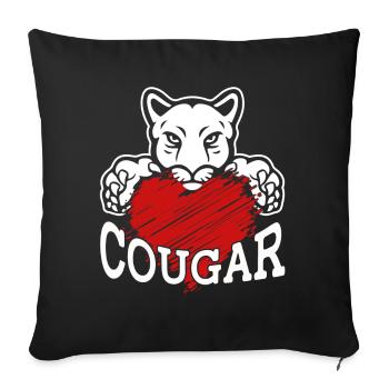 Cougar Heart - Sofa pillowcase 17,3'' x 17,3'' (45 x 45 cm) - black - Front
