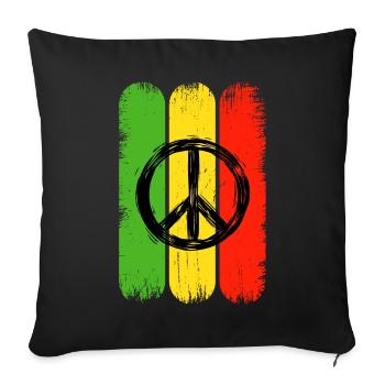 Jamaica Hippie Peace Sign Rastas Jamaica - Sofa pillowcase 17,3'' x 17,3'' (45 x 45 cm) - black - Front