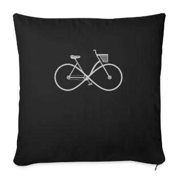 Bicycle for women with basket - Sofa pillowcase 17,3'' x 17,3'' (45 x 45 cm) - black - Front