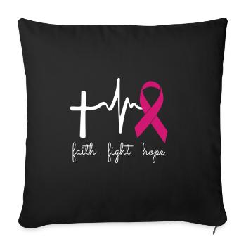 Breast cancer aware month - Funny Heart Beats - Sofa pillowcase 17,3'' x 17,3'' (45 x 45 cm) - black - Front