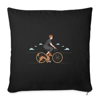 Jack Russell bike - Sofa pillowcase 17,3'' x 17,3'' (45 x 45 cm) - black - Front