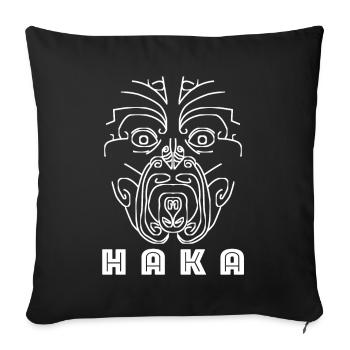 Maori Haka face tattoo - Sofa pillowcase 17,3'' x 17,3'' (45 x 45 cm) - black - Front