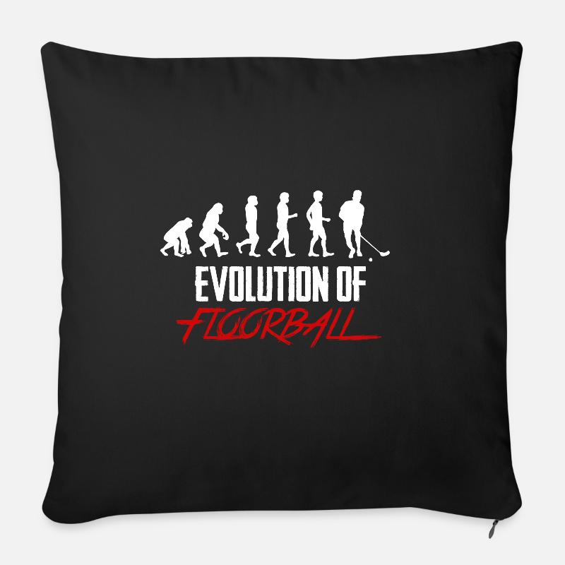 Unihockey & Floorball Evolution Geschenk Hockey - Sofakissenbezug 45 x 45 cm - Schwarz