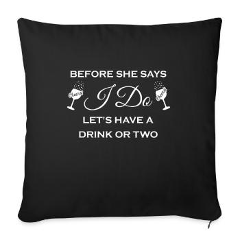 Enterrement de vie de jeune fille JGA - Housse de coussin décorative 45 x 45 cm - noir - Devant